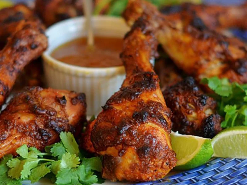 Crispy Tandoori Chicken Drumsticks with Yogurt Marinade
