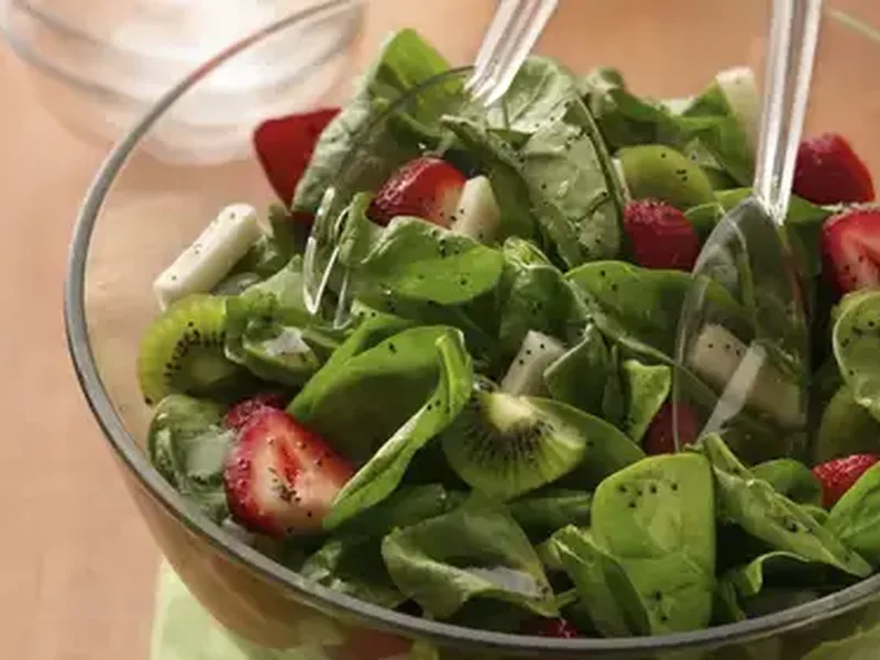 Fresh Spinach Strawberry Salad with Poppy Seed Dressing