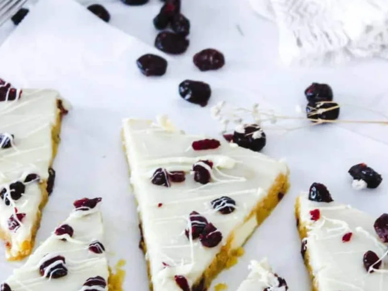 Air Fryer Cranberry Bliss Bars with Orange Extract