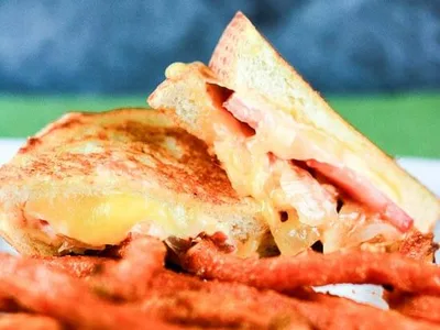 Habanero Hot Sauce Grilled Cheese with Caramelized Onions