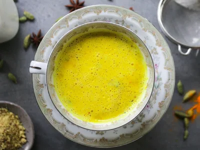 Turmeric Milk with Thandai: Golden Spiced Comfort