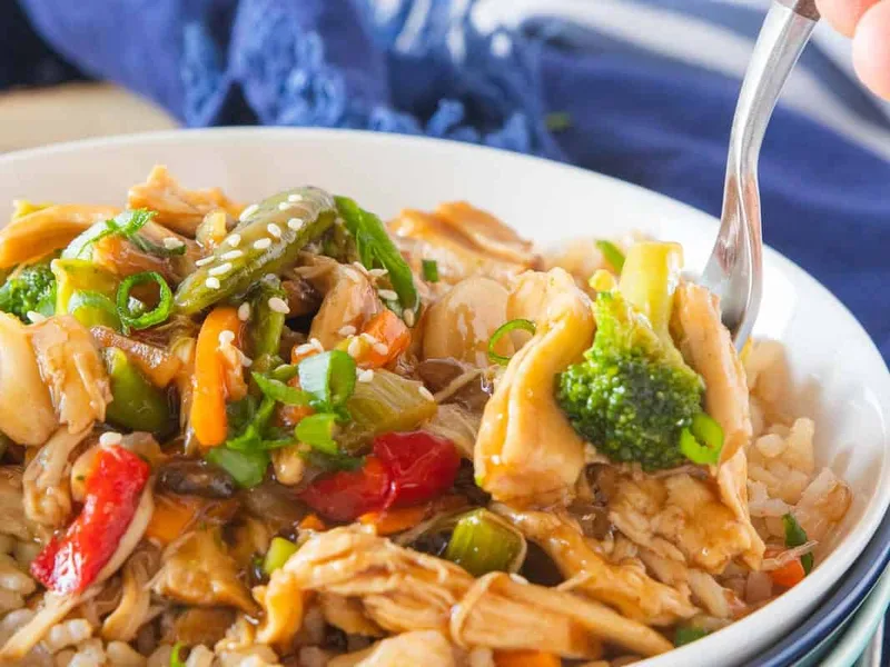 Instant Pot Honey Tamari Chicken Stir Fry with Frozen Vegetables