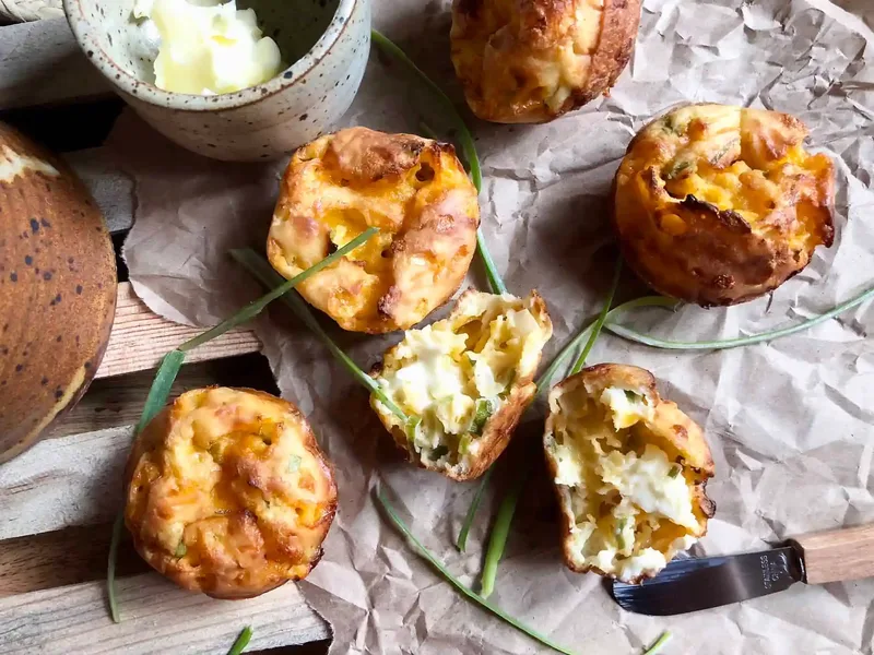 Cheese and Green Onion Popovers