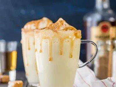 Salted Caramel Eggnog with Dark Rum