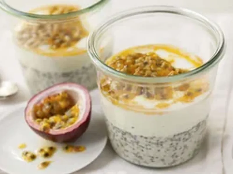 Overnight Millet Pudding with Passion Fruit