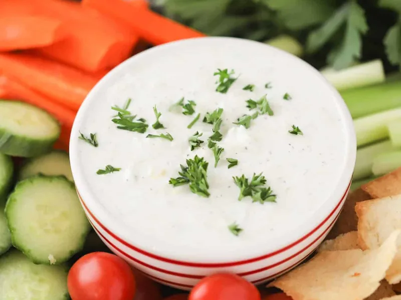 Homemade Tzatziki Sauce with Fresh Cucumber and Greek Yogurt