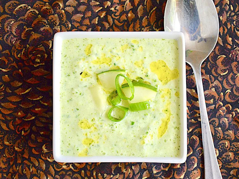 Chilled Cucumber Yogurt Soup with Fresh Herbs