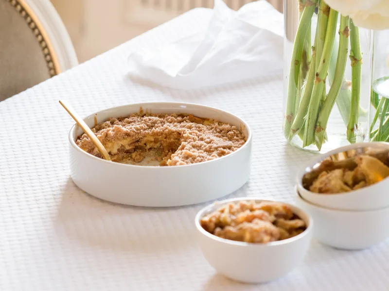 Custard Apple Streusel Pie with Pumpkin Pie Spice and Crispy Topping