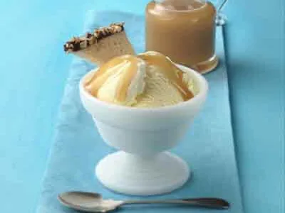 Tres Leches Homemade Ice Cream with Caramel Swirl