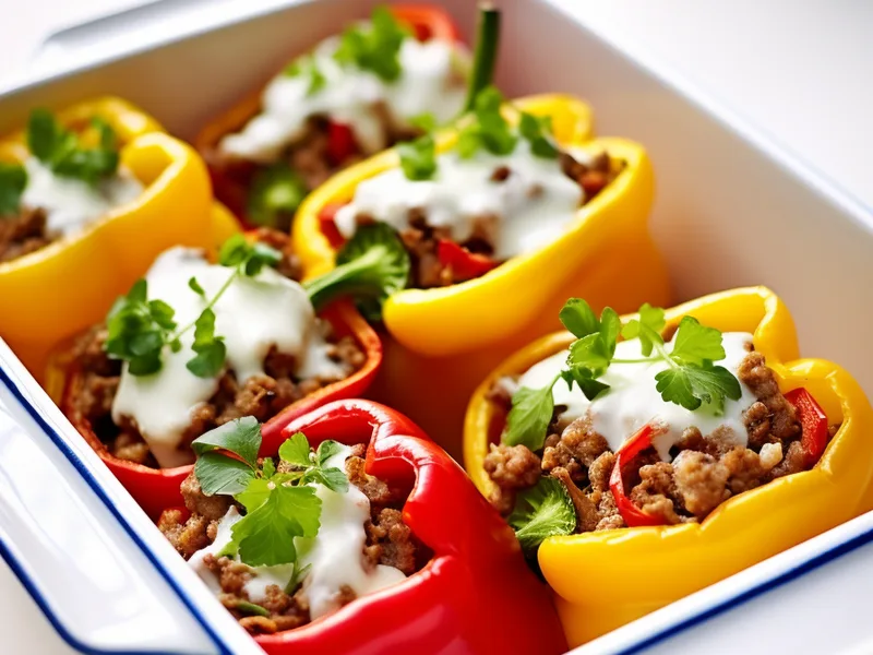 Keto Italian Stuffed Bell Peppers with Ground Beef