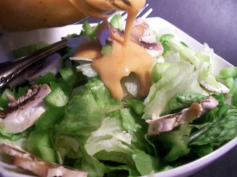 French Vinaigrette Salad with Romaine and Mushrooms