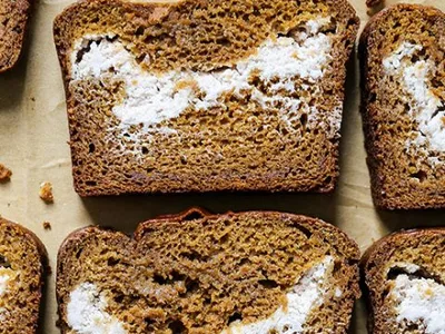 Pumpkin-Molasses Bread with Cream Cheese Filling