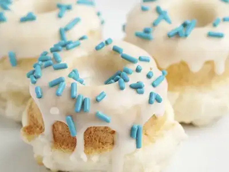 Baked Vanilla Doughnuts with Sweet Vanilla Glaze