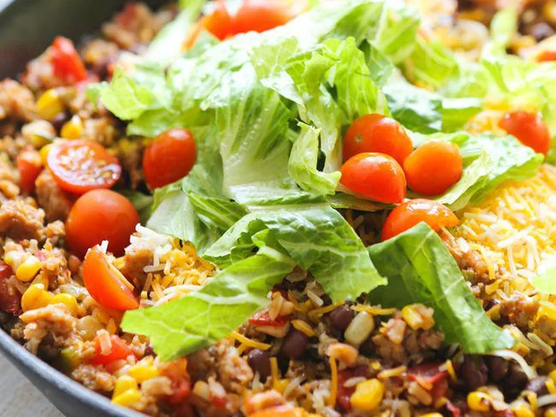 One-Pan Sausage Rice and Beans Skillet