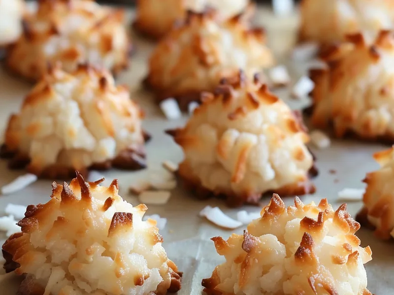 Chocolate-Dipped Coconut Macaroons with Vanilla