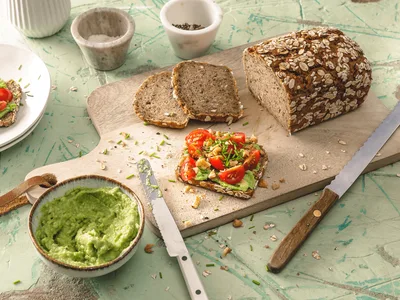 Avocado Toast with Walnuts and Chives