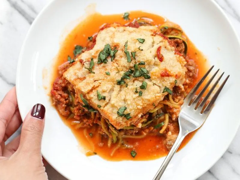 Zillion Dollar Zoodles with Cashew Cream Baked Casserole