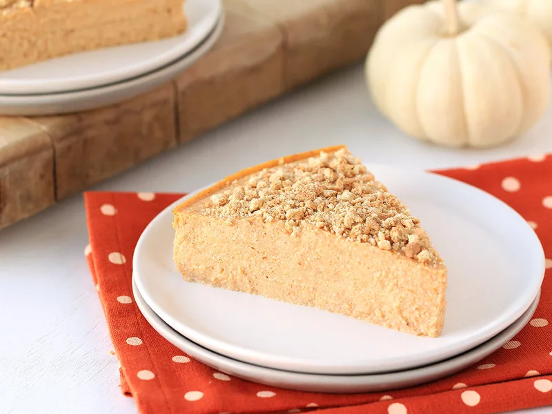 Lightened Pumpkin Cheesecake with Graham Cracker Crust