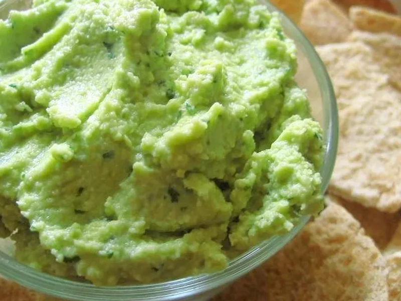 Edamame Guacamole Dip with Yogurt and Lime