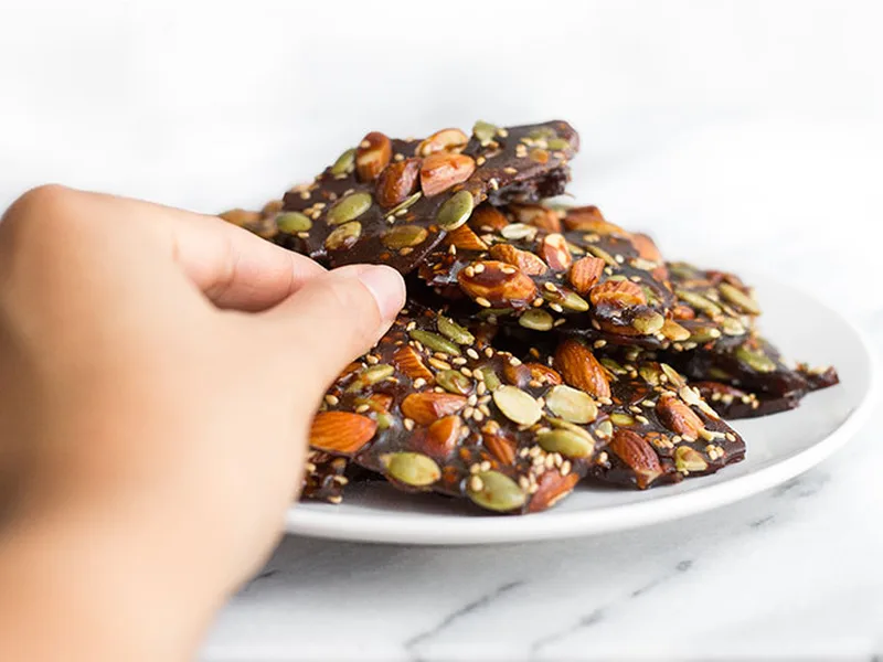 Pumpkin-Spiced Honey Almond Brittle with Toasted Seeds