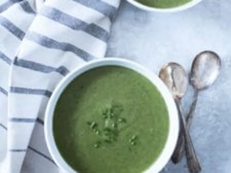 Creamy Vegan Leek Potato Soup with White Beans and Spinach