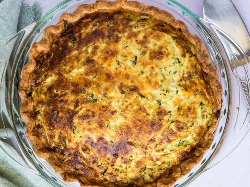 Savory Zucchini Pie with Cheddar Crust