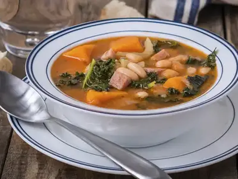 Hearty Bean and Butternut Squash Soup with Pork