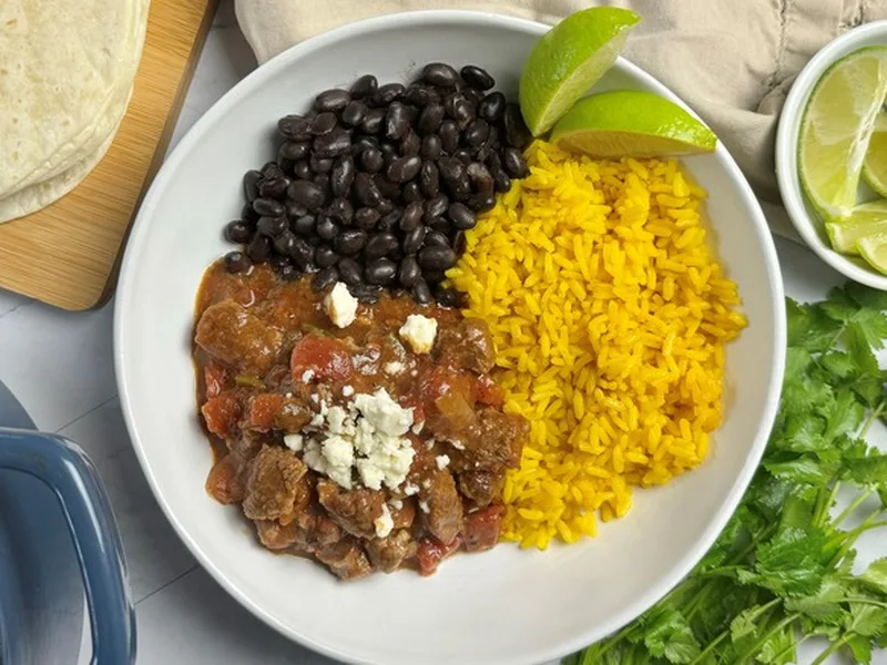 Slow-Cooked Carne Picada with Anaheim Peppers