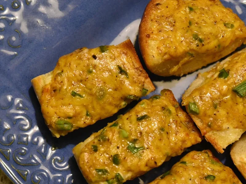 Garam Masala Cheese Toast with Broiled Sharp Cheddar