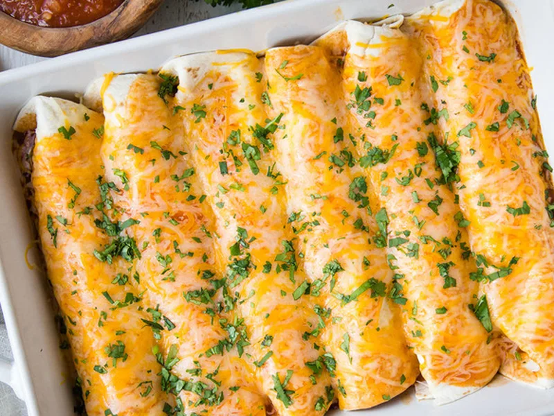 Loaded Beef Enchiladas with Green Chiles