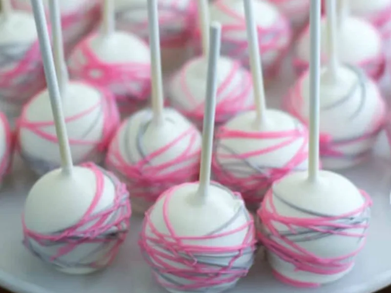 Cake Ball Pops with Chocolate Coating