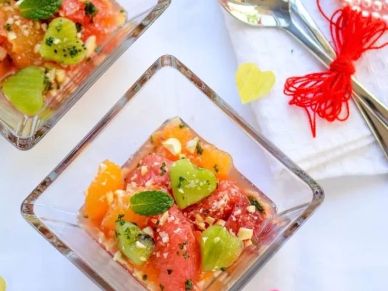 Citrus Kiwi Salad with Pistachio Mint Sugar