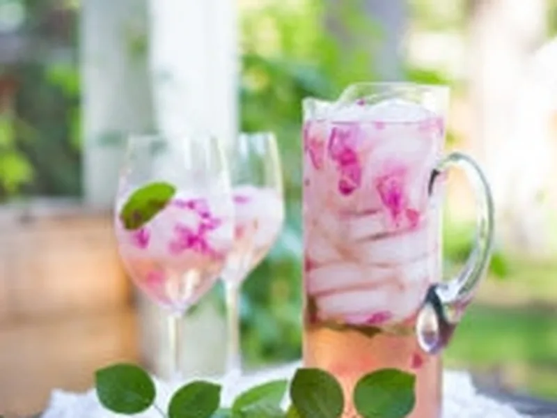 Wild Rose Petal Sangria with Elderflower and Homemade Syrup