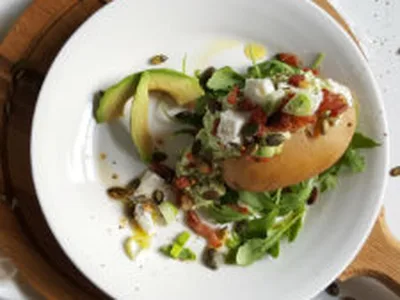Stuffed Baked Potato with Avocado and Cottage Cheese
