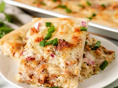 Chicken Bacon Ranch Pizza with Melted Cheese