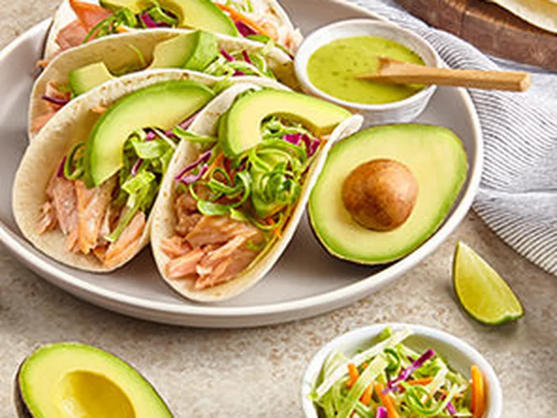 Honey-Lime Glazed Salmon Tacos with Avocado