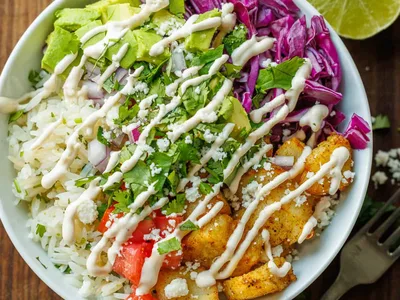 Fish Taco Bowls with Cilantro Lime Rice and Cotija