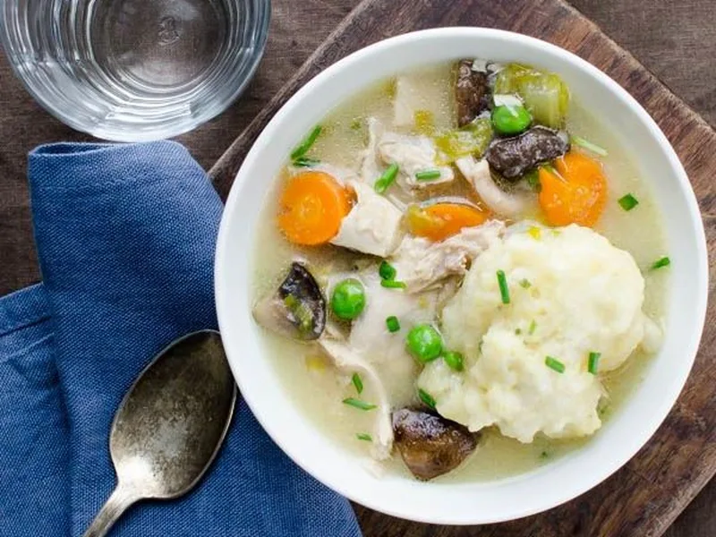 Chicken and Cornmeal-Chive Dumplings