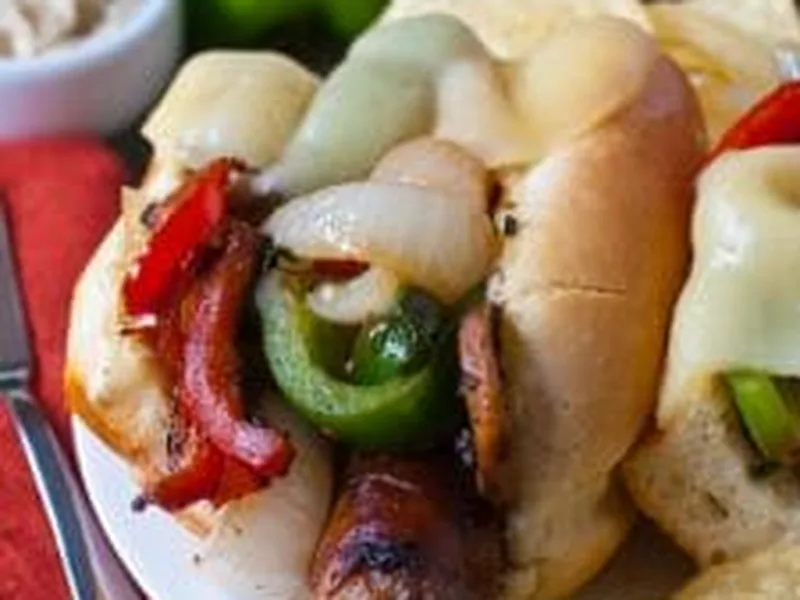 Italian Sausage Sub with Bourbon Mushrooms and Fennel Aioli