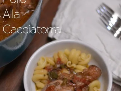 Hunter Style Chicken in Burgundy Wine Sauce