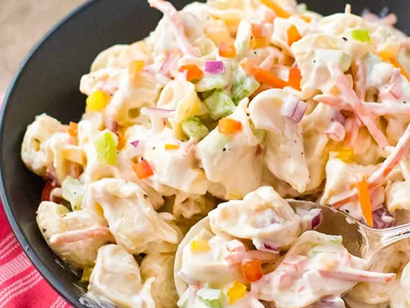 Creamy Apple Cider Vinegar Tortellini Pasta Salad