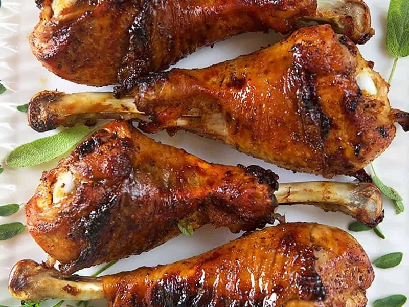 Maple Butter Roasted Turkey Legs with BBQ Dry Rub