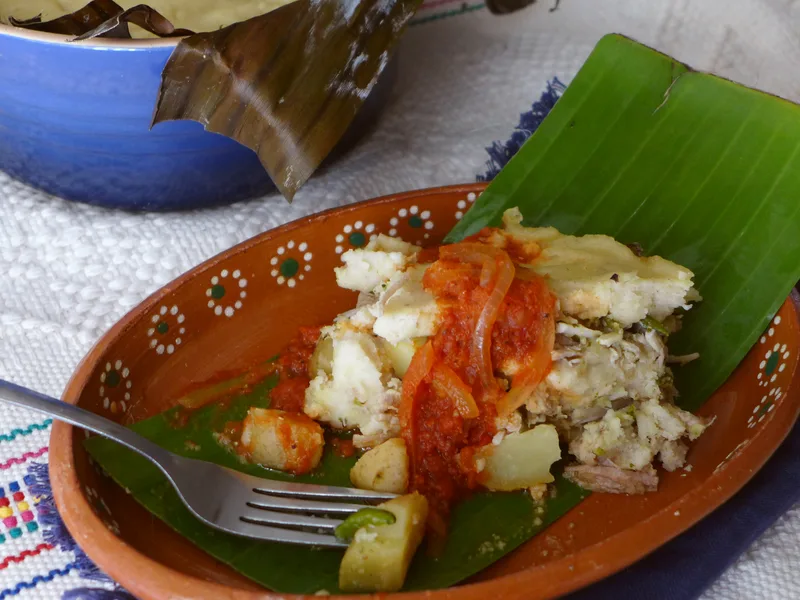 Idaho Potato and Pork Tamale Casserole with Green Salsa