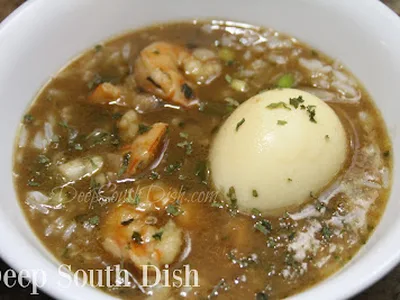 Lenten Shrimp and Egg Gumbo with Homemade Stock
