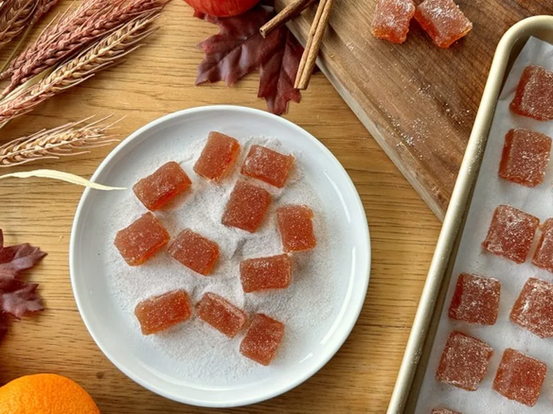 Mulled Cider Pâte de Fruit with Spiced Rum