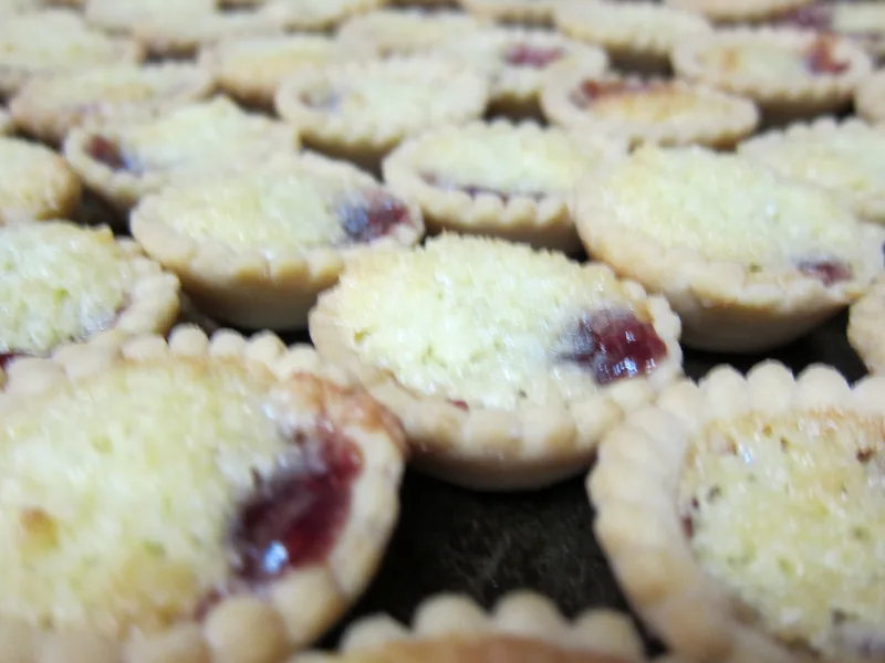 Raspberry Coconut Jam Tarts with Creamy Filling