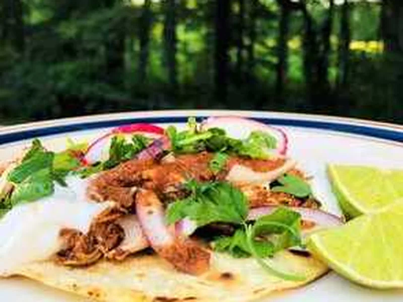 Slow Cooker Chicken Mole with Charred Tortillas