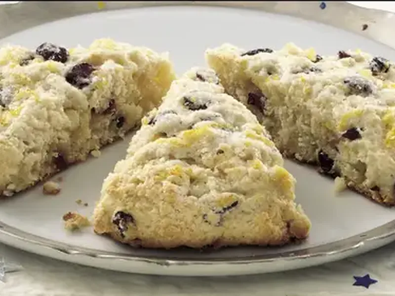 Classic Cranberry Orange Scones with Vanilla Chips