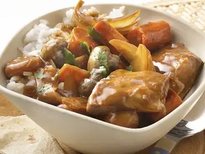 Slow Cooker Asian Pork Stew with Hoisin Sauce and Rice