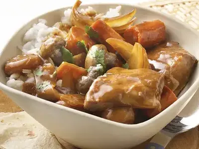 Slow Cooker Asian Pork Stew with Hoisin Sauce and Rice